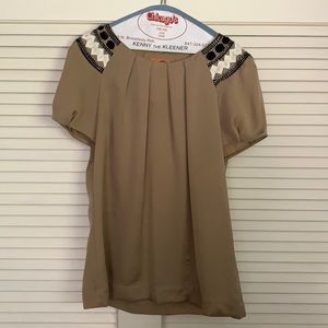 EUC Tory Burch tan blouse, size 12